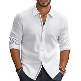 PJ PAUL JONES Mens Dress Shirts Wrinkle Free Stretch Button Down Shirt Casual Long Sleeve Business Shirts