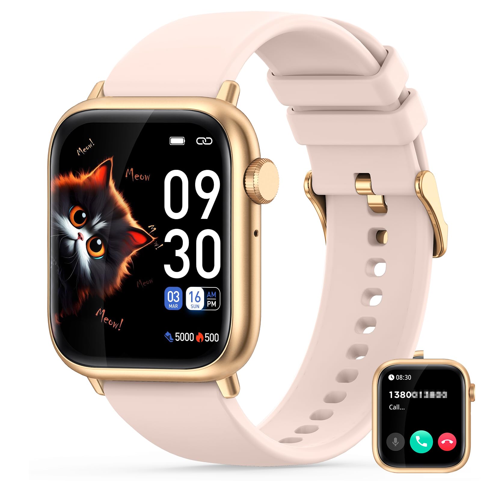 Smart Watch for Women Answer/Make Calls, 1.83" Bluetooth Calling Smartwatch with Heart Rate Sleep Monitor, Female Health Tracking Personalized Watch Face,123 Sports Modes Fitness Watch for Women