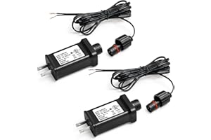 YUNVI 2 PCS Replacement Yard Inflatable Adapter with 9.8ft Extension Cables, 12V 1A Class 2 Power Supply,Low Voltage Transformer US Plug and Electric Cord for Halloween/Thanksgiving/Christmas Inflatables
