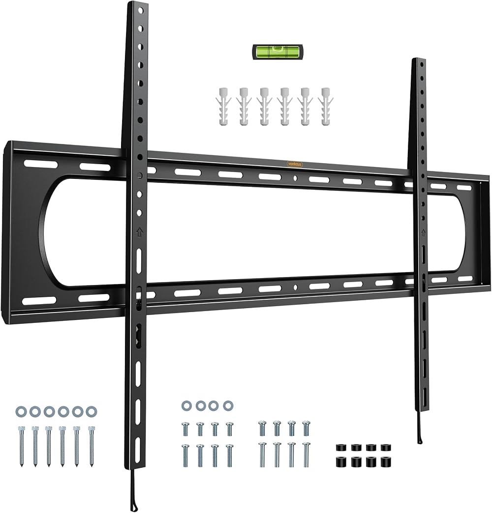 VonHaus TV Wall Bracket 60-120" Ultra-Slim Flat Mount 120kg VESA 50x50-900x600