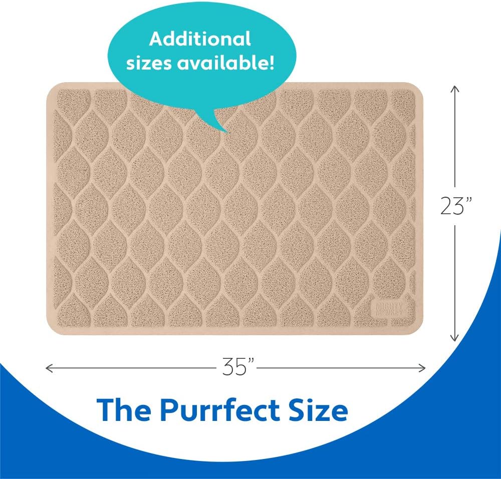 MIGHTY MONKEY Premium Cat Litter Mat, Best Scatter Control, Jumbo XL Sizes, 35x23 inches, Mat Catches Litter, Easy Clean, Soft on Kitty Paws, Taupe: Pet Supplies