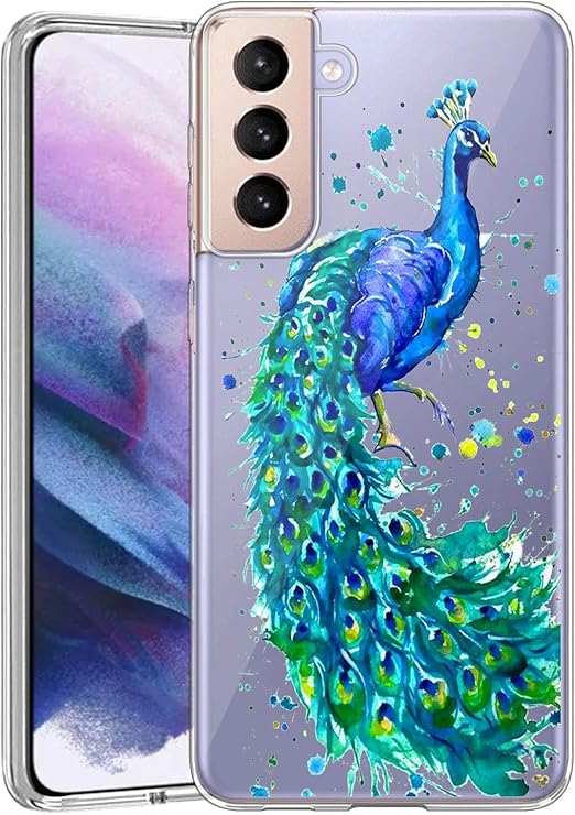 Amazon Com Meidao Case For Samsung Galaxy S21 5g Case Soft Clear Flexible Tpu Peacock Cover For Samsung Galaxy S21 5g Shockproof Bumper Cover Anti Scratch Protective Case For Girl Women Peacock