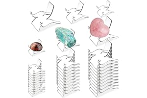 TERDEWE (36 PCS 3 Size Display Stand,Acrylic Rock Display Stands,Clear Display Easel Stands Pedestal for Crystal Geodes Rock Mineral Agate Fossil Coral Crystal/Gemstone Small Collectibles Display Stands