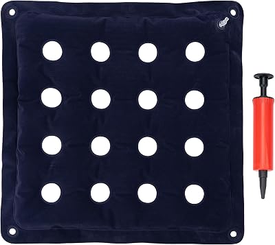 Leikedun Pressure Relief Cushion 16 Holes Inflatable Seat 41x41 cm Blue