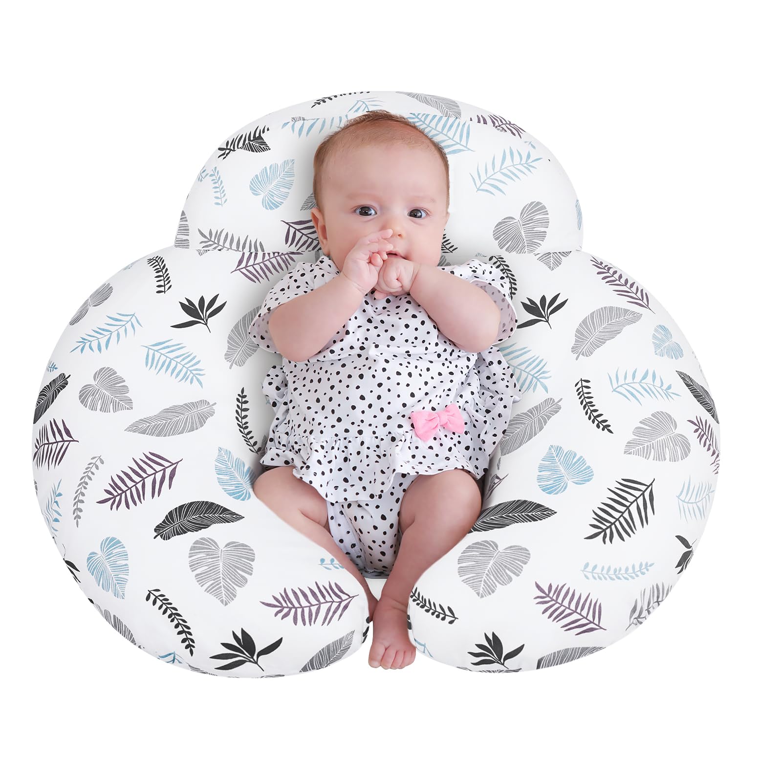 AMASKY Breastfeeding Pillows for More Support for Mom and Baby, with Removable Cotton Cover, Machine Washable(Milky White) Image