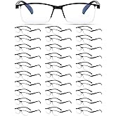 30 Pcs Reading Glasses Men Bulk Blue Light Blocking Spring Hinges Half Frame Reading Glasses for Men Women