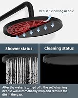 Hibbent Self-Cleaning 10 Inch Rainfall Shower Head Black view 2