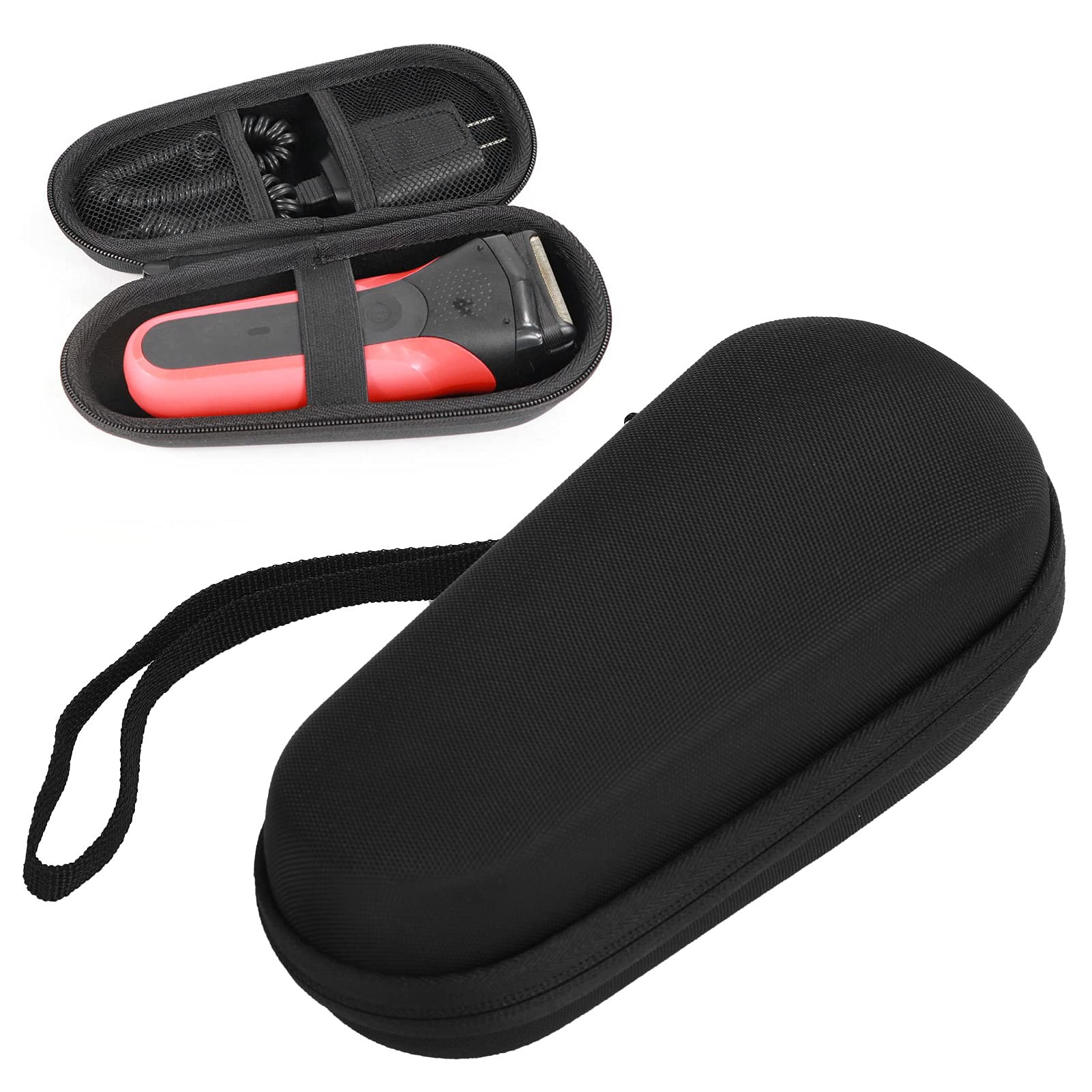 YUYTE Electric Shaver Storage Case, Waterproof EVA Protective Shaver Bag Storage Bag Protective Cover Travel Carrying Case Men's Electric Trimmer Shaver and Attachments Black for Braun