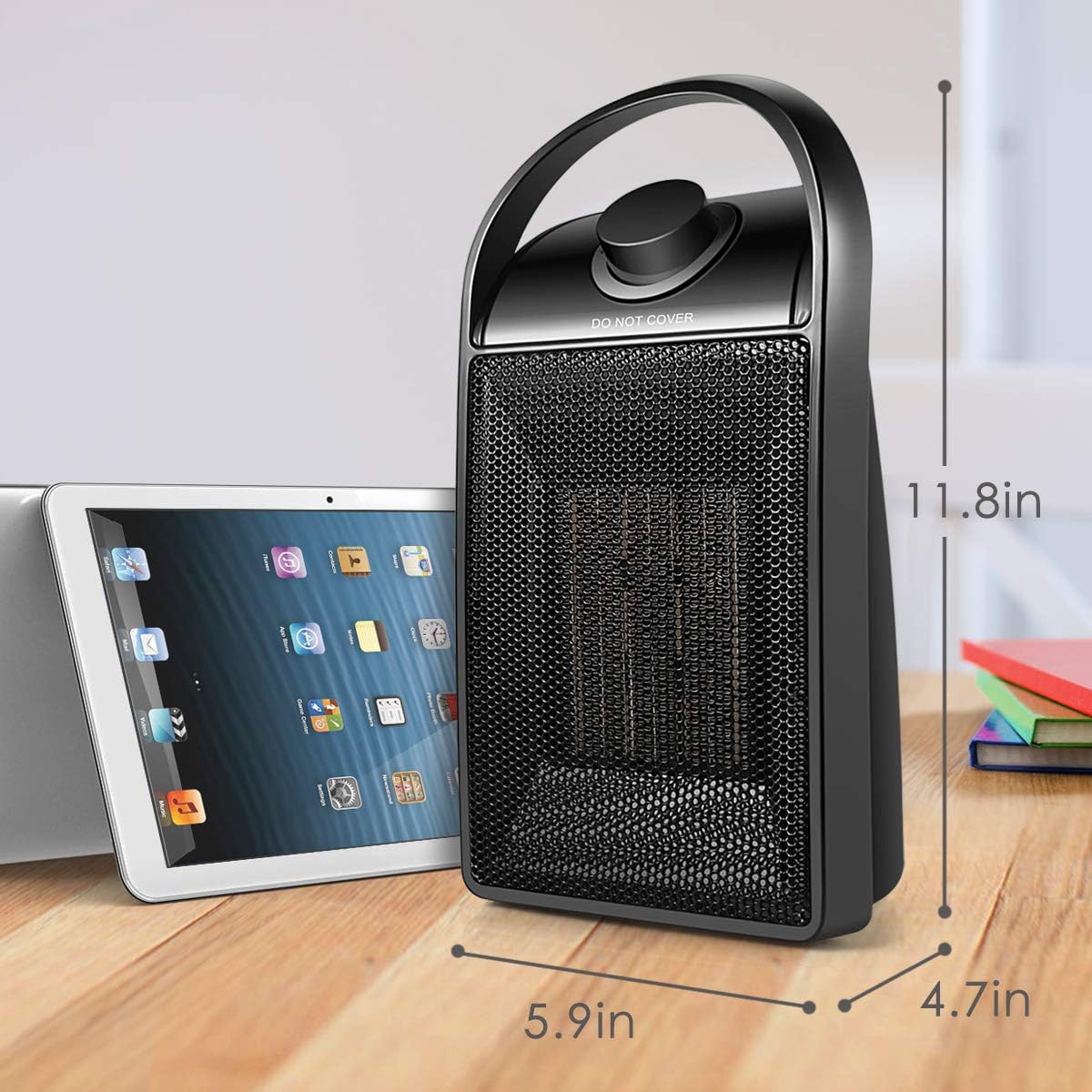 2020 Upgraded Portable Quiet Ceramic Space Heater 750W/1500W Ceramic