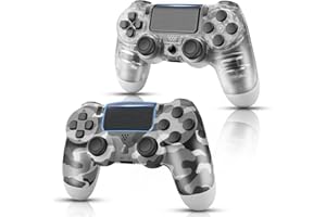 AUGEX Wireless Controller 2 Pack, Game Remote for Playstation 4 Controllers, GamePad for PS4 Controller with Dual Vibration (Grey)