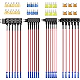 Nilight 24Pcs Car Add-a-Circuit Fuse Tap Holder 4-Type 12V ATO ATC ATM APM | Dual-slot Fuse Holder 4 Types Supports Standard Mini Micro2 Low Profile Fuses for Cars Trucks Boats