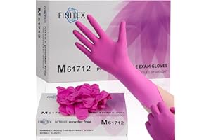 FINITEX Nitrile Disposable Latex-Free Gloves - 3.5mil 100PCS Powder-Free Latex Free Cleaning Medical Exam Food Gloves