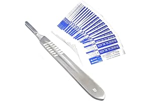PRECISE CANADA 1 STAINLESS STEEL SCALPEL KNIFE HANDLE #4 WITH 20 STERILE SCALPEL BLADES #21 & #22 (PC BRAND)Q