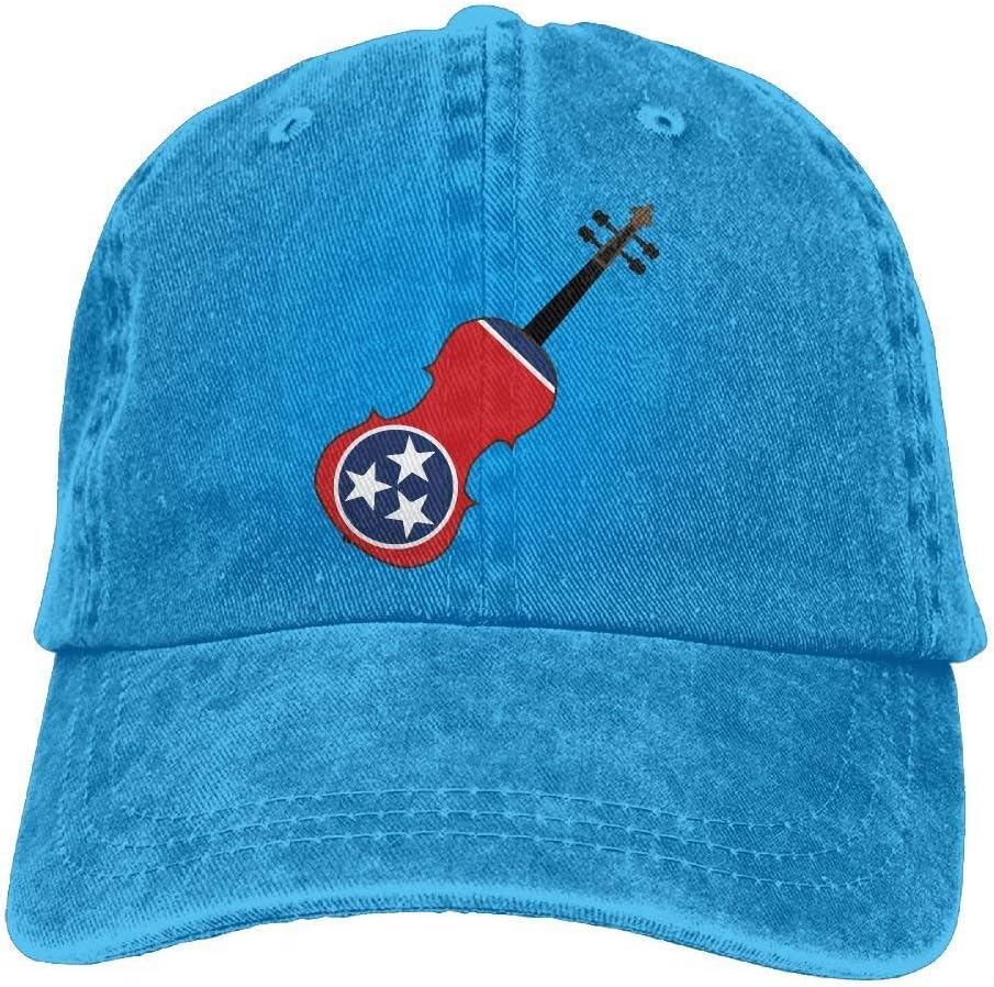 Denim Baseball Cap A Typical Violin with Tennessee State Flag Adjustable