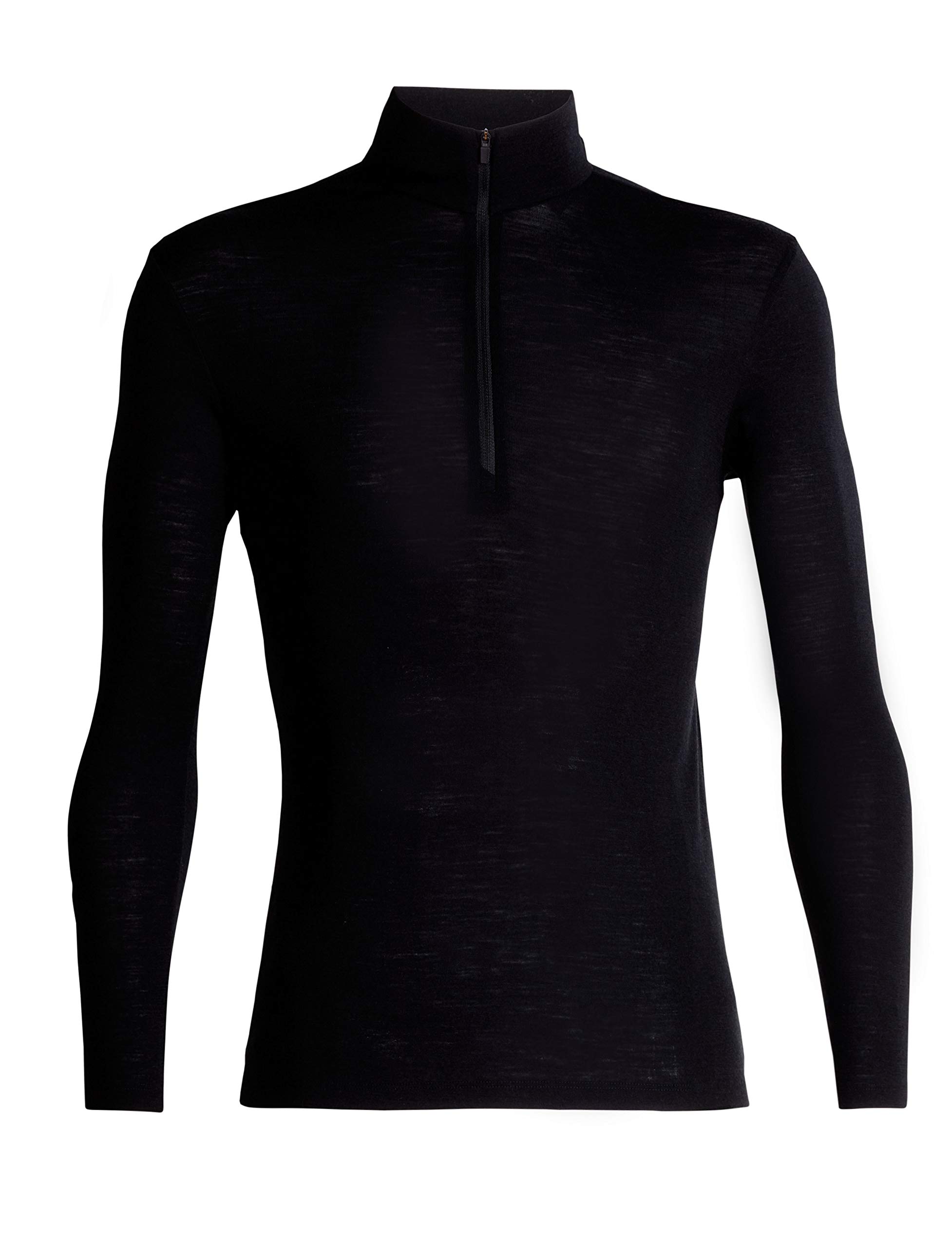 ICEBREAKER Men's 100% Merino Wool Everyday Half Zip Base Layer Long Sleeve Top - Slim Fit - 175 Ultralight Fabric - Black, M, 104484