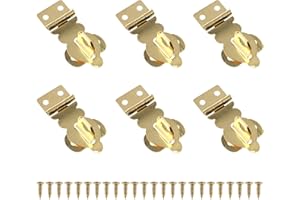HJGarden 6pcs Brass Solid Padlock Hasp Mini Buckles W/Screws Wooden Wine Gifts Box Handbag Buckle Latch Clasp Furniture Hardware