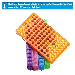 PATIKIL 96 Wells Tube Rack, 2 Pcs Vial Rack Double