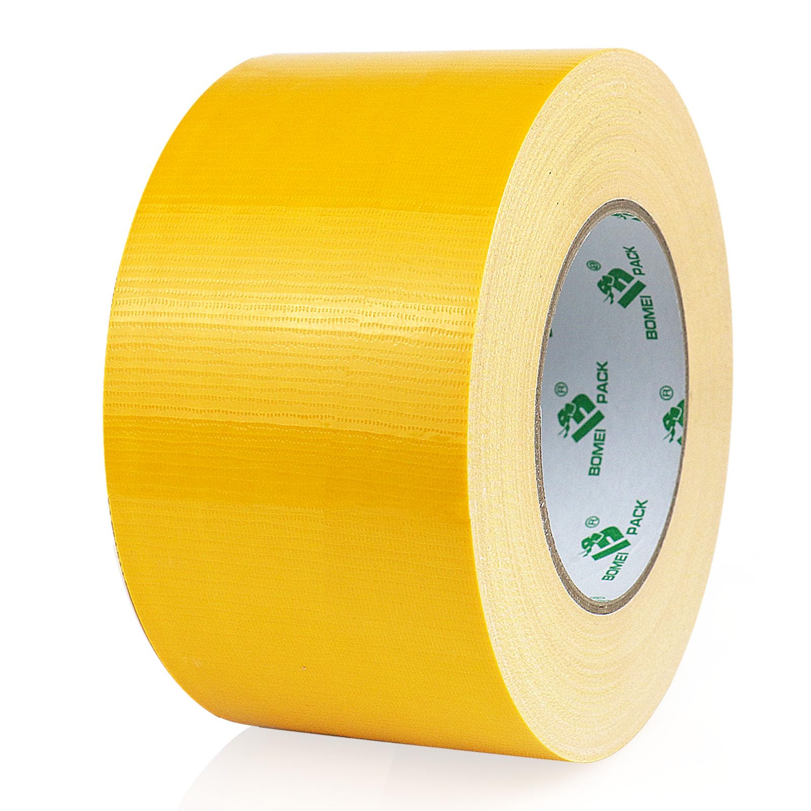 BOMEI PACK Yellow Wide Duct Tape Reinforced 75mm x 50m Waterproof Heavy Duty Cloth Gaffer Tape for Ducts Pipelins Fixing Repairing,craft DIY,Floor Marking,carpet seaming,Box Sealing,Bundling