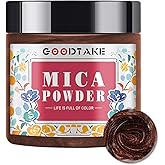 GOODTAKE Brown Mica Powder, Shimmery Pigment - Mica Powder for Resin, Candle Making, Soap Making, Nail Polish, Eye Shadow, Bath Bombs, Slime (Brown, 2 oz)