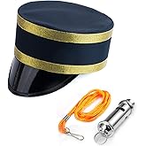 Tigerdoe Conductor Hat - Train Engineer Costume - Hat and Whistle - Costume Hats for Adults – Railroad Party - 2 Pc Set