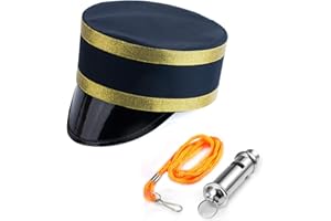 Tigerdoe Conductor Hat - Train Engineer Costume - Hat and Whistle - Costume Hats for Adults – Railroad Party - 2 Pc Set