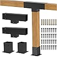 JEXALINE Heavy Alloy Steel Pergola Kit with 3-Way T-Shape Brackets for 4"x 4" (Actual 3.6" X 3.6") Lumber，DIY Pergola Brackets Suitable for Pergolas,Gardens,and Metal Gazebo Kits - Includes Screws