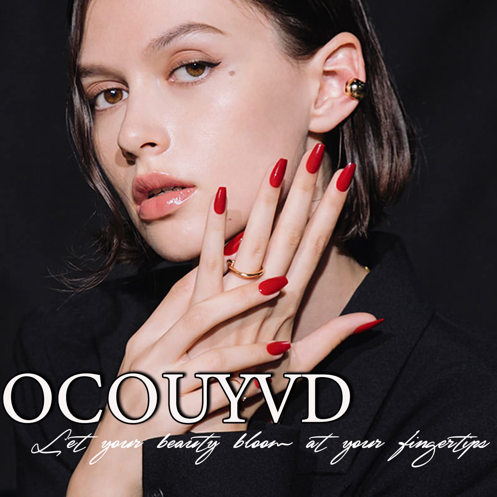 Halloween Press on Nails Long Coffin Spider Web Full Cover Fake Nails Nightmare Before Christmas Press on Nails Black Blood Stick on Nails Acrylic Nails for Women Men Girls - Image 7