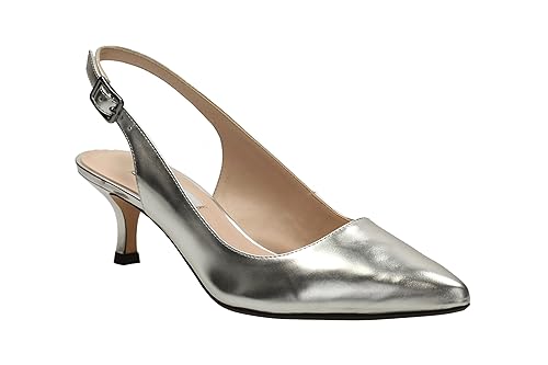 clarks silver court shoes