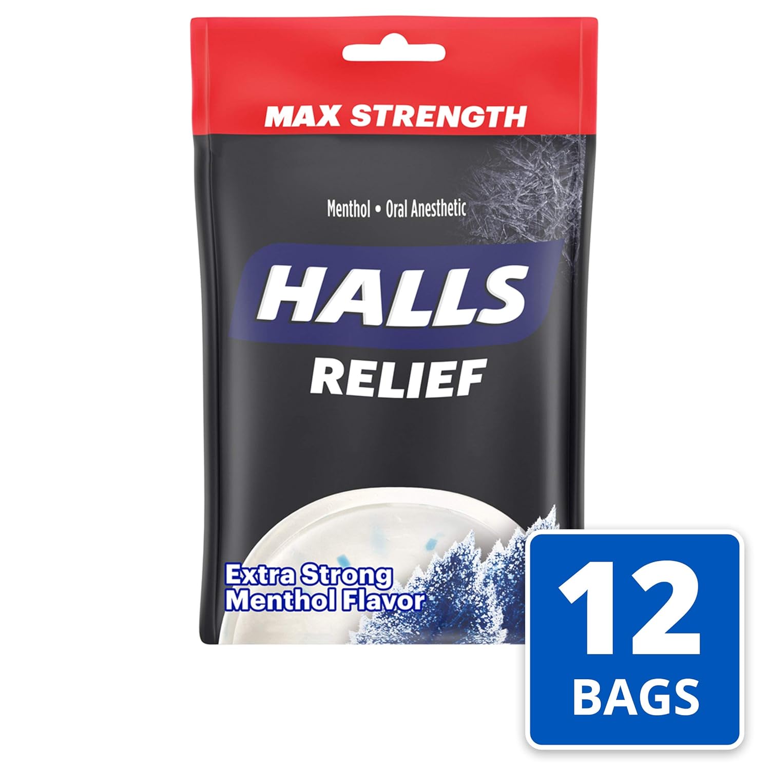 HALLS Relief Max Strength Extra Strong Menthol Throat Drops, 12 Packs of 30 Drops (360 Total Drops) : Grocery & Gourmet Food