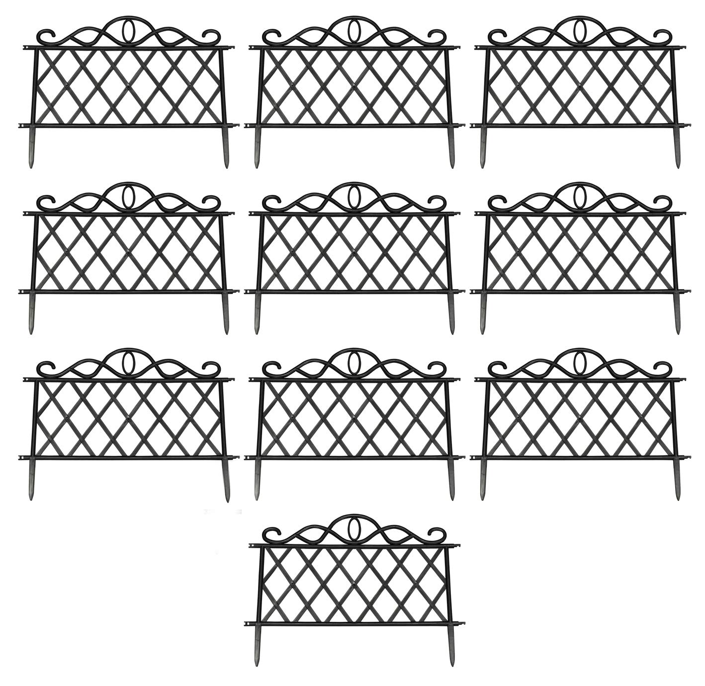 Buy Selections Set of 10 Plastic Lawn Edging Lattice Panels (45cm x