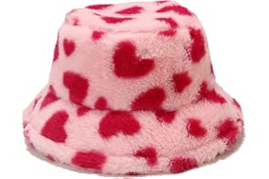 BEARUN Winter Faux Fur Furry Bucket Hat Fluffy Fuzzy Warm Hat Plush Fisherman Hat for Women Men Teens Girls