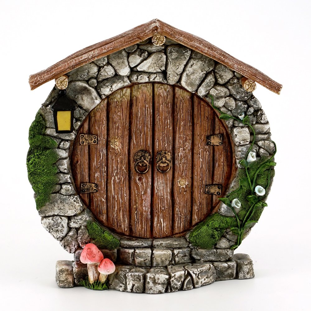 Top Collection 4370 5.25" Miniature Fairy Garden & Terrarium Charming Round Door Decor, Small