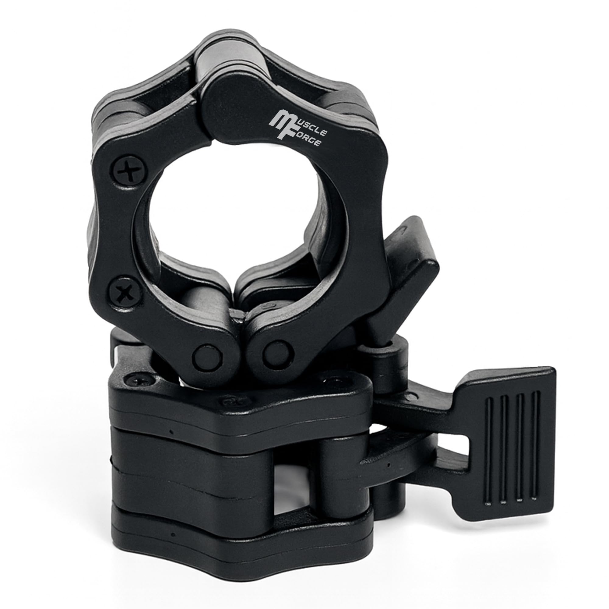 MuscleForge Olympic Barbell Clips 50mm – Quick Release Barbell Clamps for Weightlifting – 50mm Weight clips for Bars, Collars for Gym & Home – Secure Locking Bar Clips – Set of 2 Olympic Bar Clips