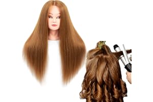 NAYOO Mannequin Head Human Hair - 26 Inch Mannequin Head with Hair and Stand, Blonde Mannequins Heads for Kids, Cosmetology Mannequins Heads, 60% Real Hair Manikin to Practice on