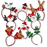 THE TWIDDLERS - 8 Christmas Headbands in Assorted Xmas Designs, Christmas Hats for Kids & Adults - Stocking Filler, Fancy Dress, Novelty Xmas Head Boppers, Party Dress Up Accessories - One Size