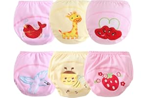ORINERY Cotton Reusable Baby Training Pants Unisex Potty Toddler Underpants Kids Waterproof Breathable Underwear 6-Pack