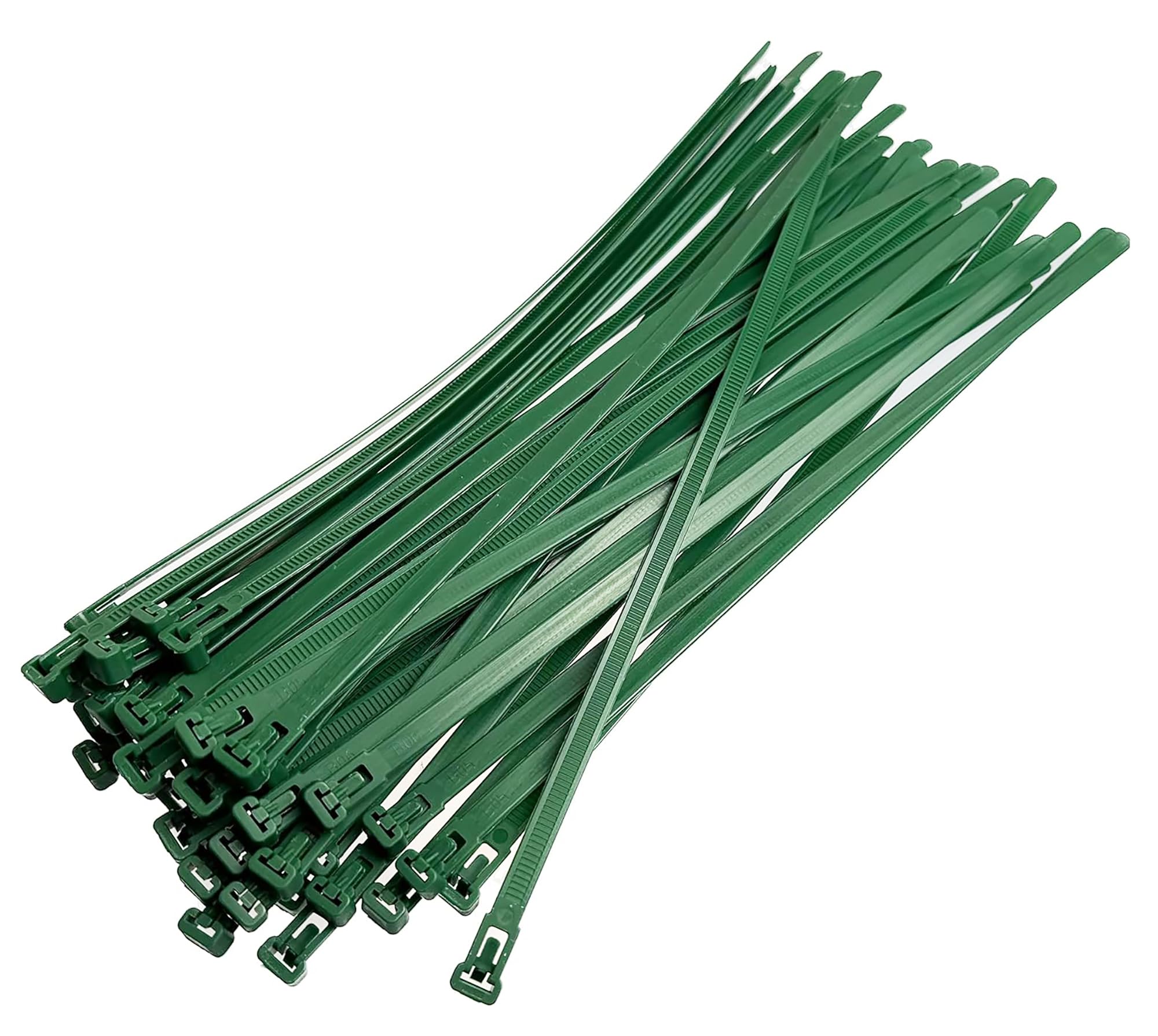 Plastic Releasable Cable Ties Premium Heavy Duty Large Reusable Zip Ties, 50-Pack (7.2mmx300mm, Green)