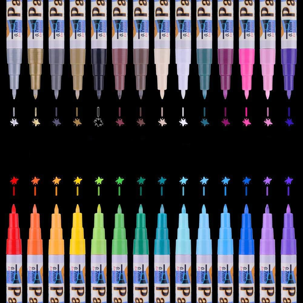 Supersun 0,7 mm acryl pennen fijne punt, 15 kleuren acryl Supersun 0,7 mm acryl pennen fijne punt, 15 kleuren acryl