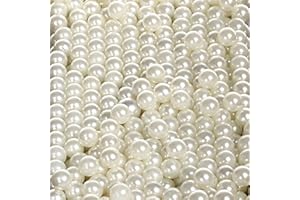 Sooyee Art Faux Pearls 1700-Pcs Loose Beads no Hole 1.1 Lbs (8mm,Ivory) for Vase Fillers, Table Scatter, Wedding, Birthday Party Home Decoration
