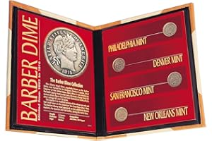 AMERICAN COIN TREASURES Barber Dime Coin Collection | Genuine United States Dimes Over 100 Years Old | 4 Piece Mint Mark Set