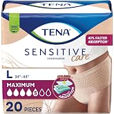 Tena Sensitive Care Maximum Underwear for Women, Large, 34-44in, 20 Ct