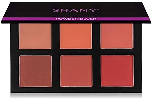 SHANY Shimmer & Matte Powder Blush Makeup Palette with Mirror - 6 Color Makeup Blush Palette - BLUSH