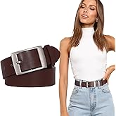 SUOSDEY Fashion Womens Leather Belts,Wide Waist Belt with Pin Buckle for Jeans Pants Dresses,1.5" width