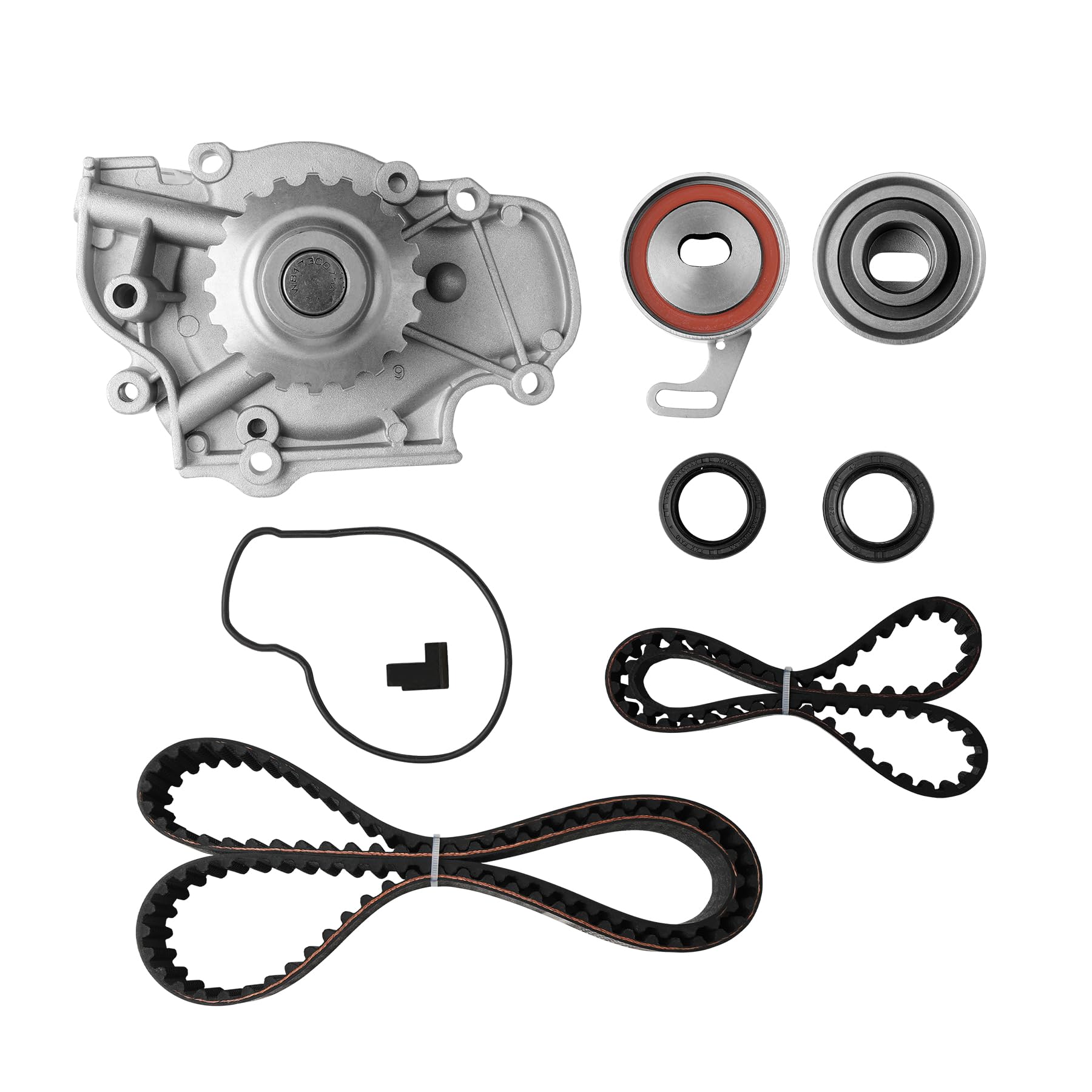 Photo 1 of Engine Timing Belt Kit with Water Pump | Compatible With 1994-2002 Honda Accord EX LX SE DX, Odyssey, Acura CL, Isuzu Oasis 2.2L 2.3L L4 SOHC 16V | Replaces# TCKWP244, TBK244, TBKWP244