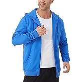 Idtswch Mens Tall Lightweight Hoodies Zip Up Sweatshirt Slim Fit Jacket