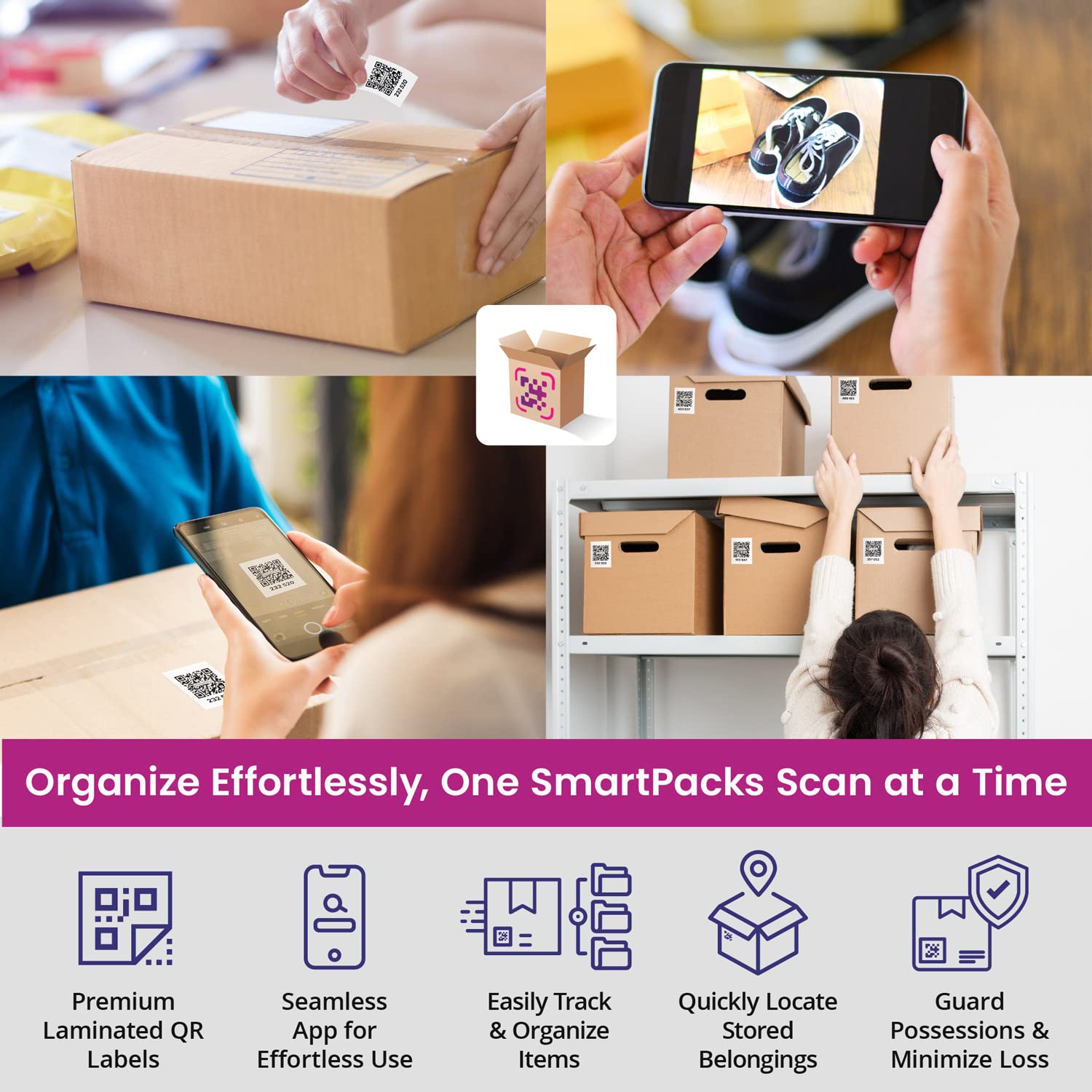 Mua SmartPacks QR Stickers - Premium Smart Labels with AI-Powered App ...