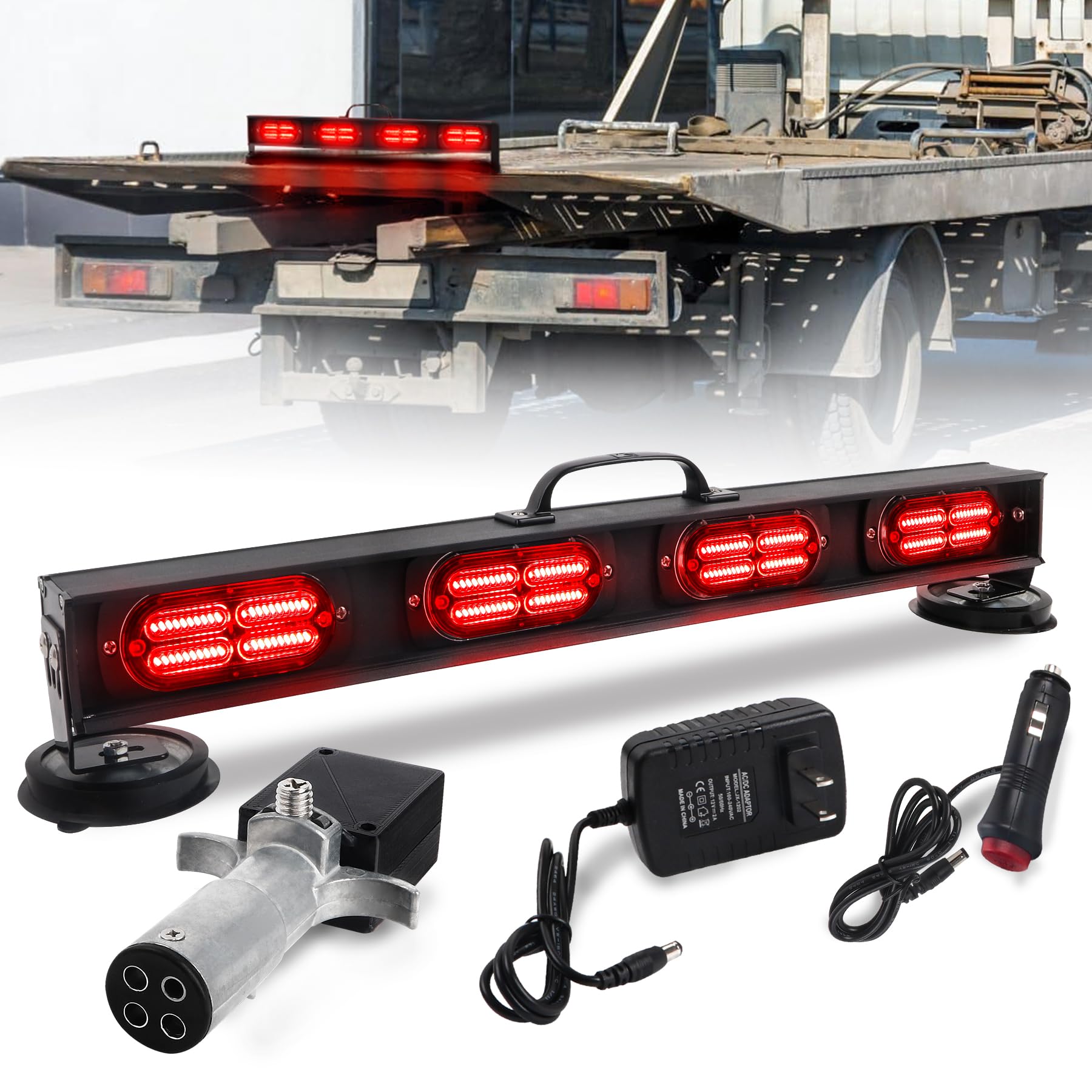 Photo 1 of ***MISSING PIECES*** BELIFLY Wireless Trailer Tow Light Bar with 4-Pin RV Round Transmitter for Truck Roadblock Cars Rechargeable Battery Powerful Magnetic Base Emergency Brake/Turn Signal Ultra Bright LED Tow Light Bar
