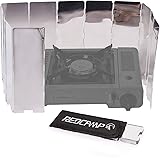 REDCAMP Folding Outdoor Stove Windscreen, 8/9/10/12 Plates Aluminum Camping Stove Windshield with Carrying Bag, Lightweight B