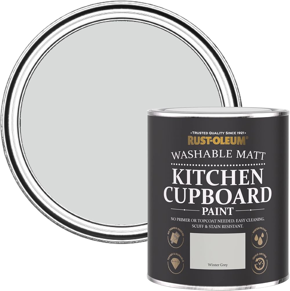 Rust-Oleum Kitchen Cupboard Paint Grey Matt Winter Grey 750ml