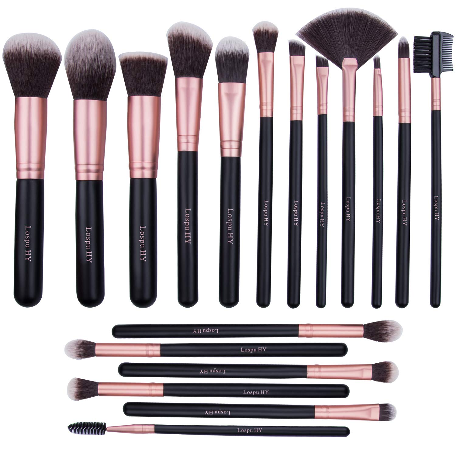 Ammiy 10-Piece Oval Makeup Brush Set